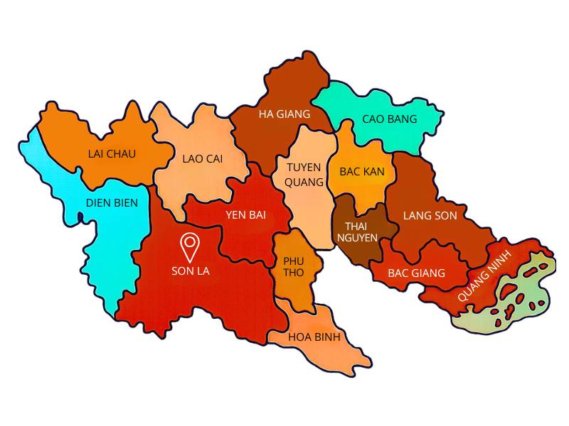 Son La Province - Vietnam's 63 old provinces - old map